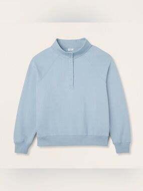 🩵 Snap Mockneck Popover Sweatshirt - Parke x Target Light Blue NWT Size L/XL